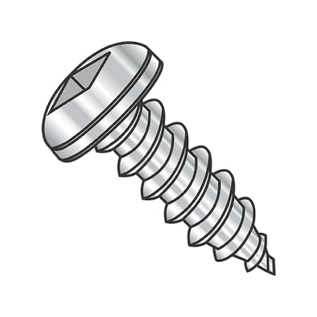 Usa Industrials Self-Drilling Screw, #8-18 x 3/8 in, Plain 18-8 Stainless Steel Pan Head Square Drive BULK-SCRW-14199